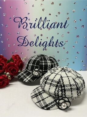 🌺OOAK CUSTOM TWEED CAMELLIA HAT